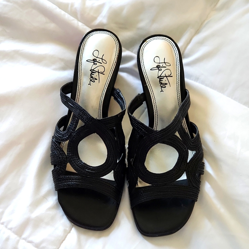Black Life STRIDE low heel sandals